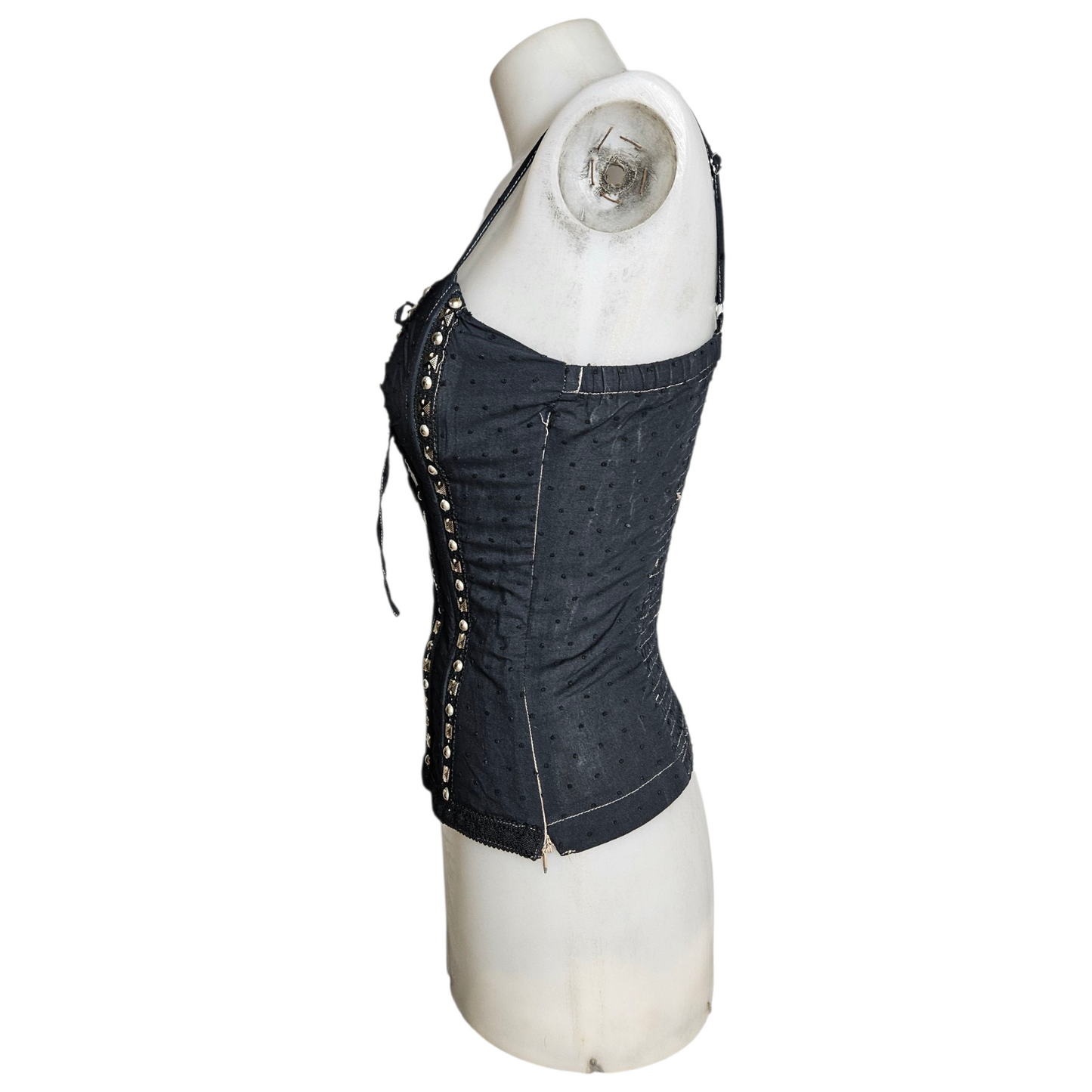 Haut esprit corset details clous plats