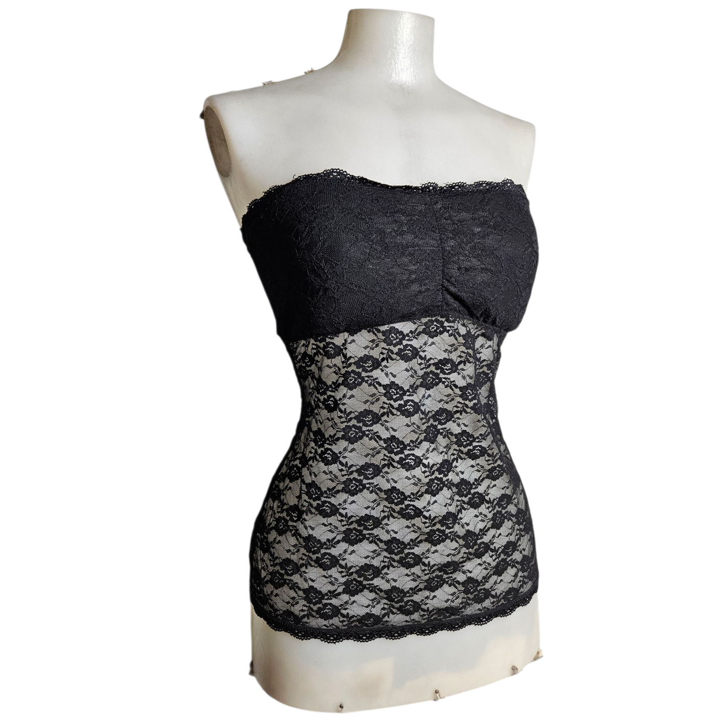 Haut strapless en dentelle noir