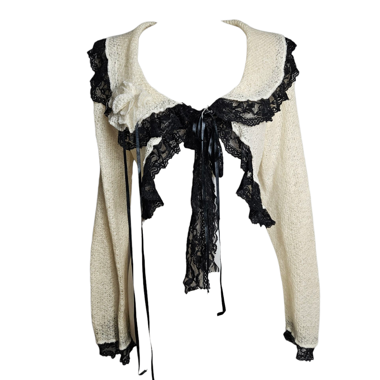 Boléro en crochet détails fleur
