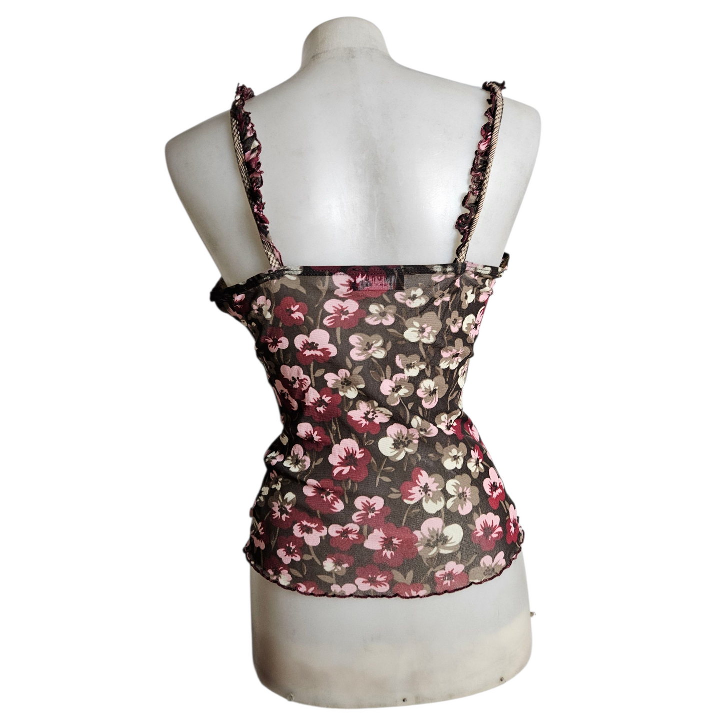 Haut en voile motif floral