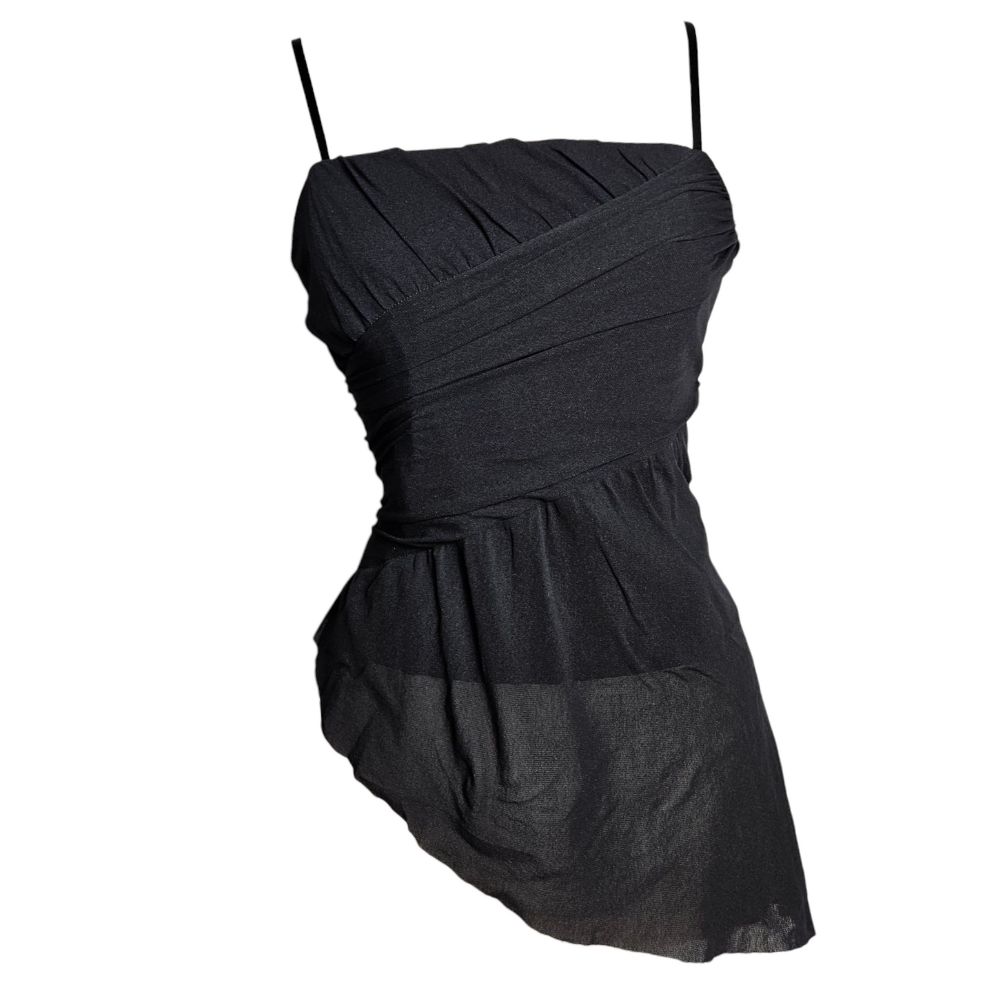 Haut asymétrique en voile noir