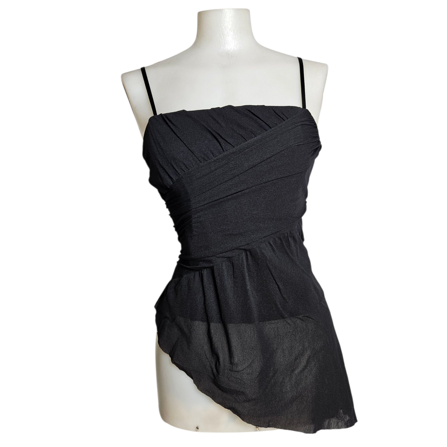 Haut asymétrique en voile noir