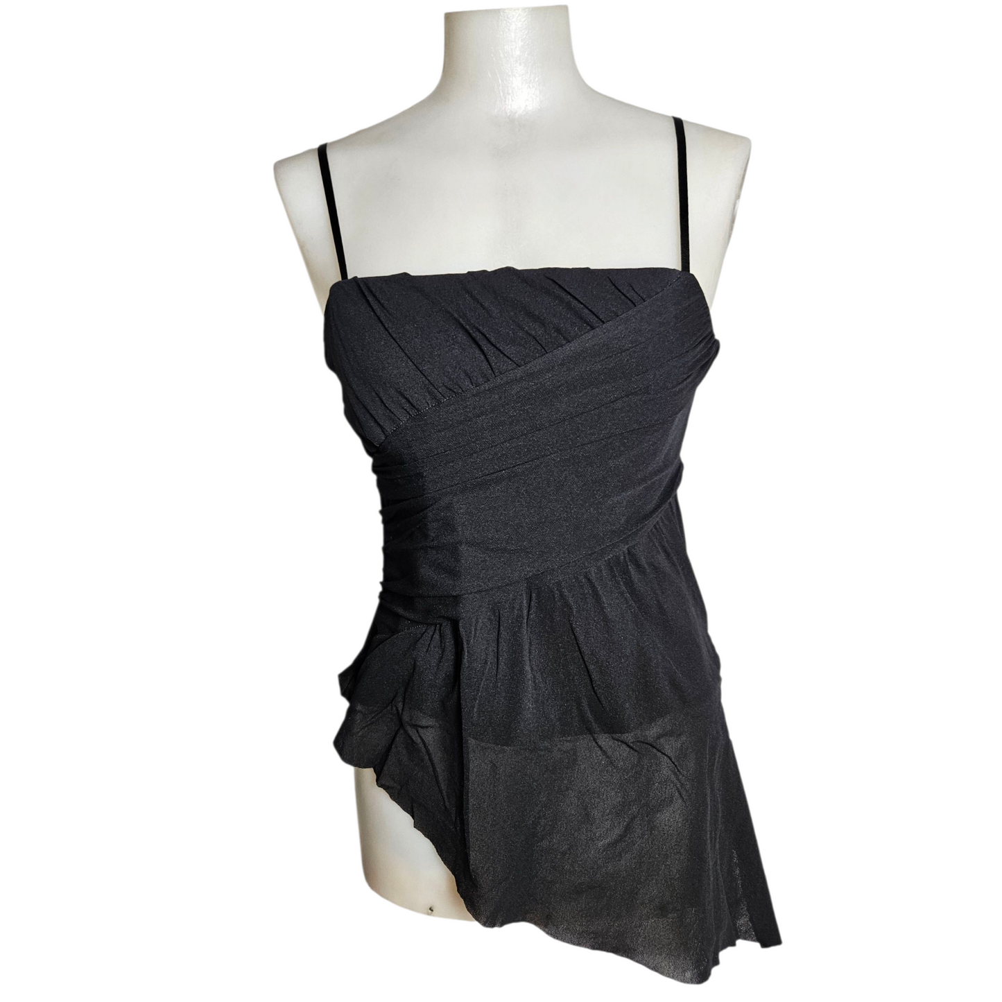 Haut asymétrique en voile noir