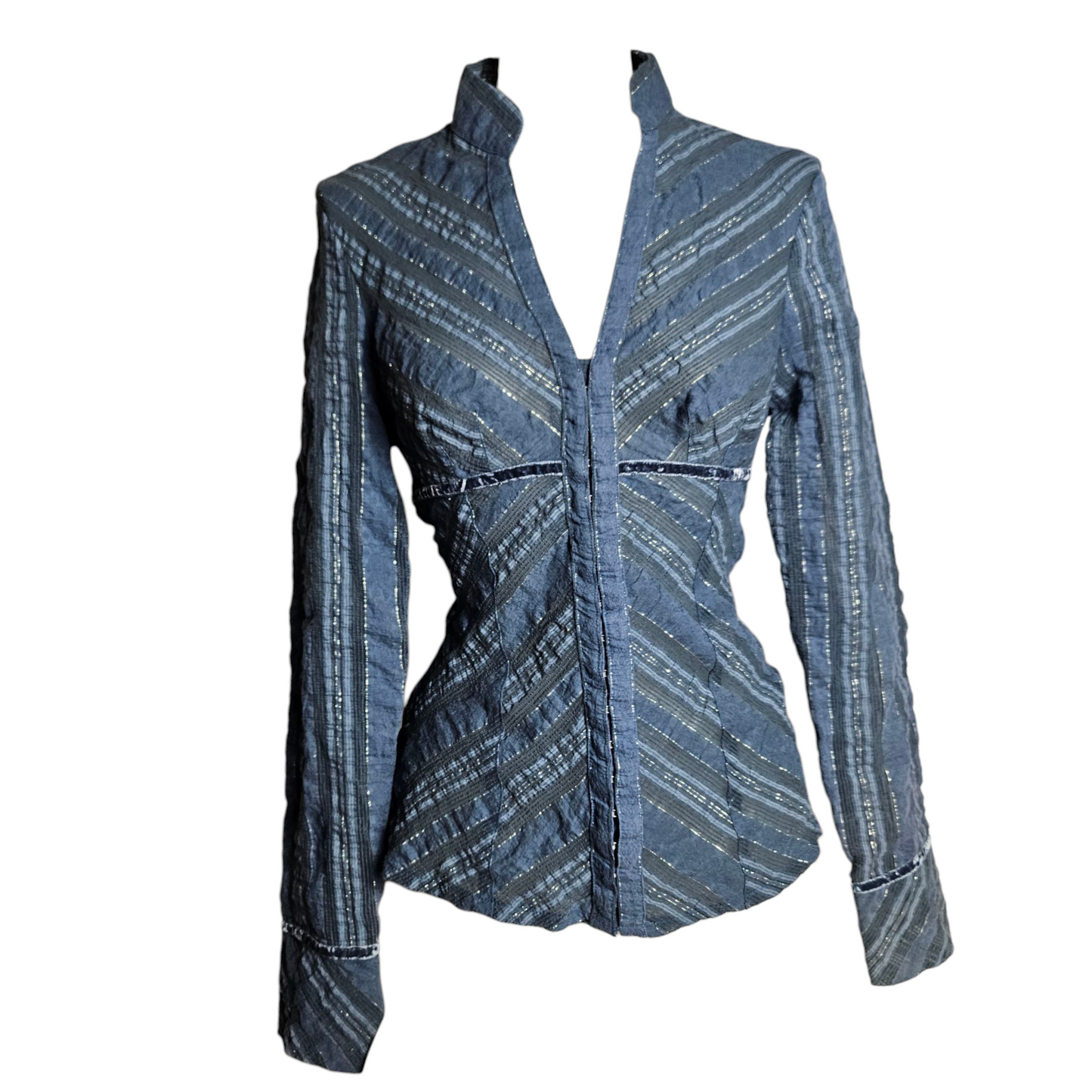 Chemise rayée fermeture agrafes