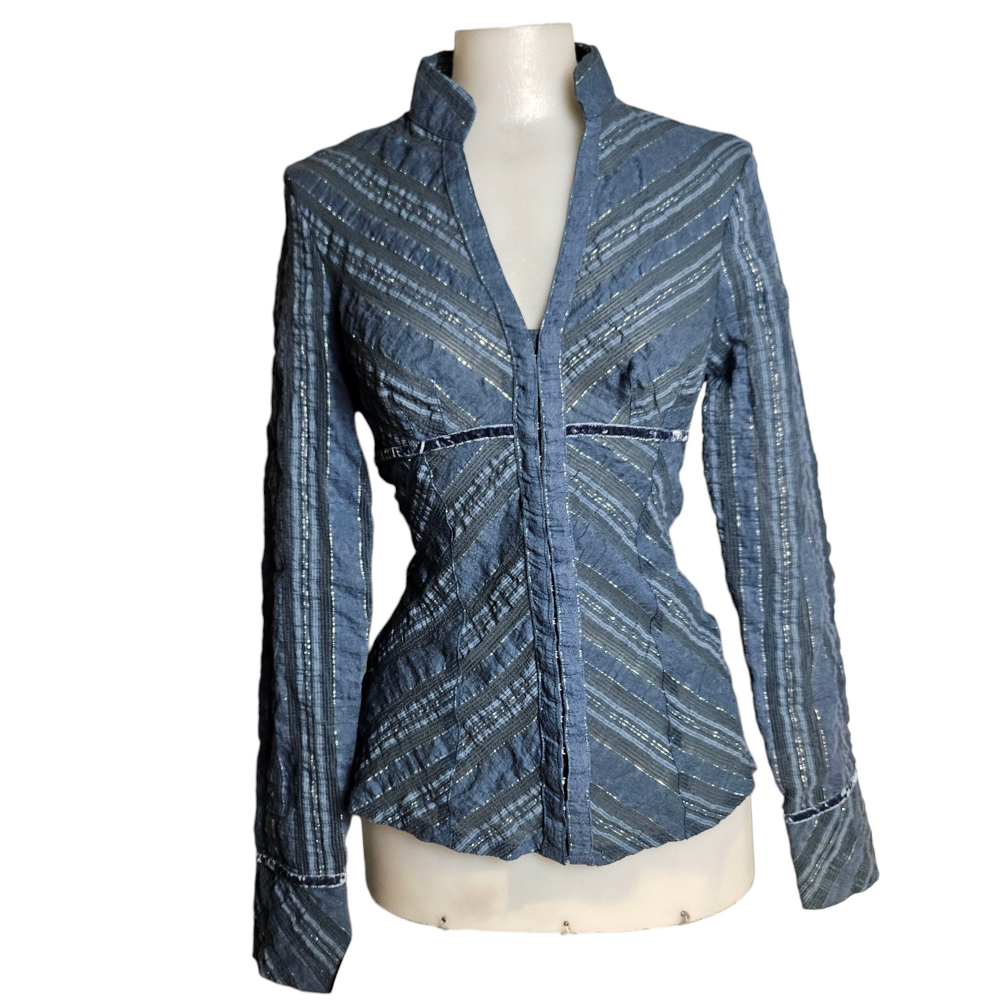 Chemise rayée fermeture agrafes