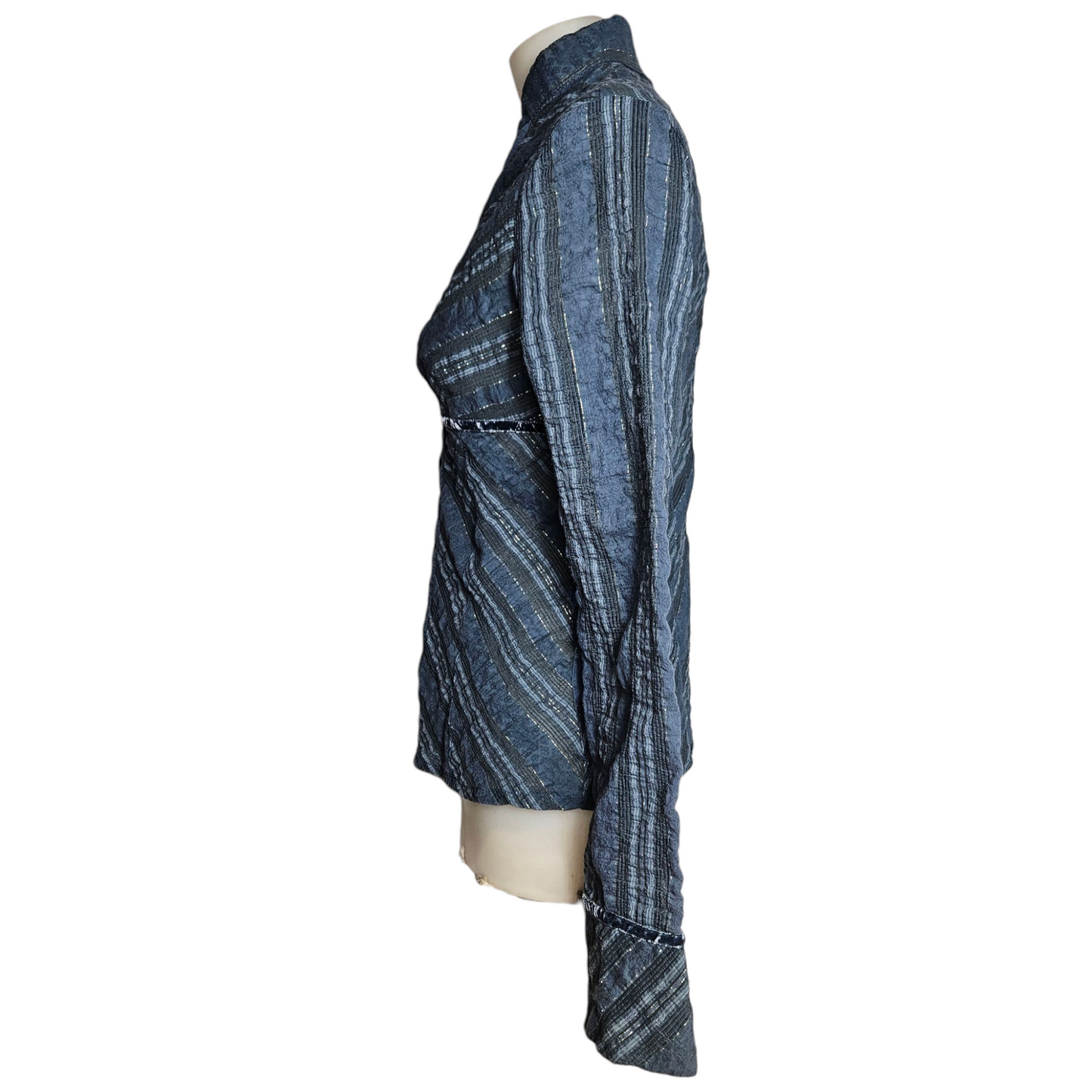 Chemise rayée fermeture agrafes