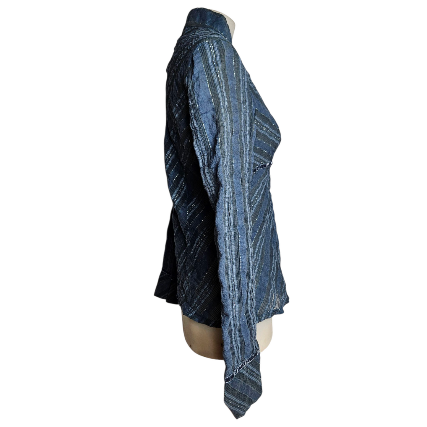 Chemise rayée fermeture agrafes