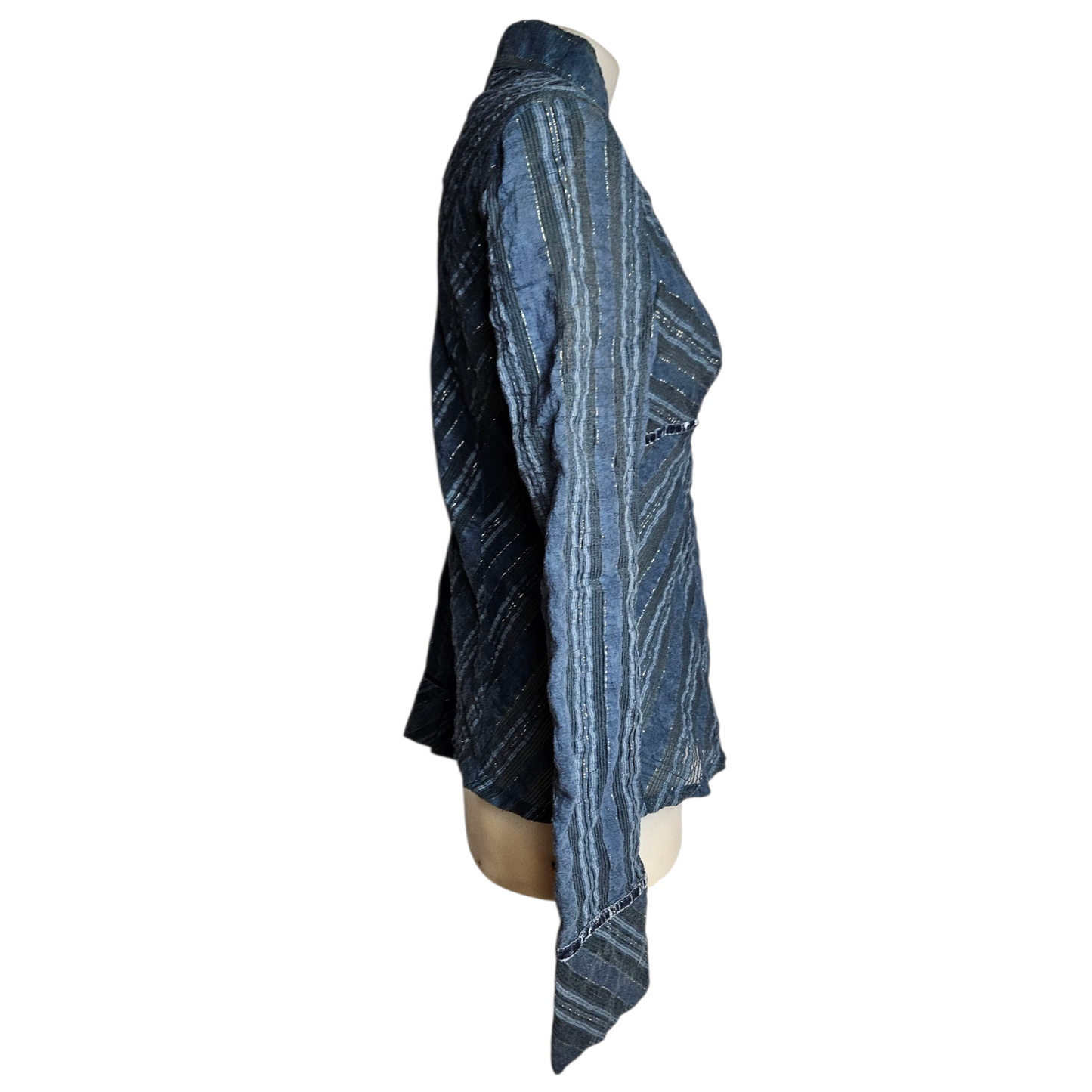 Chemise rayée fermeture agrafes