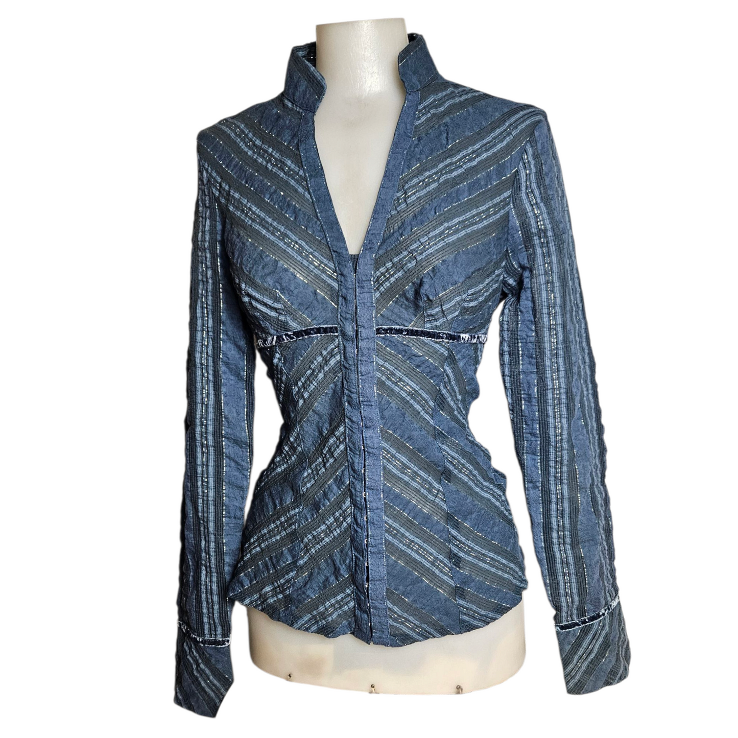 Chemise rayée fermeture agrafes