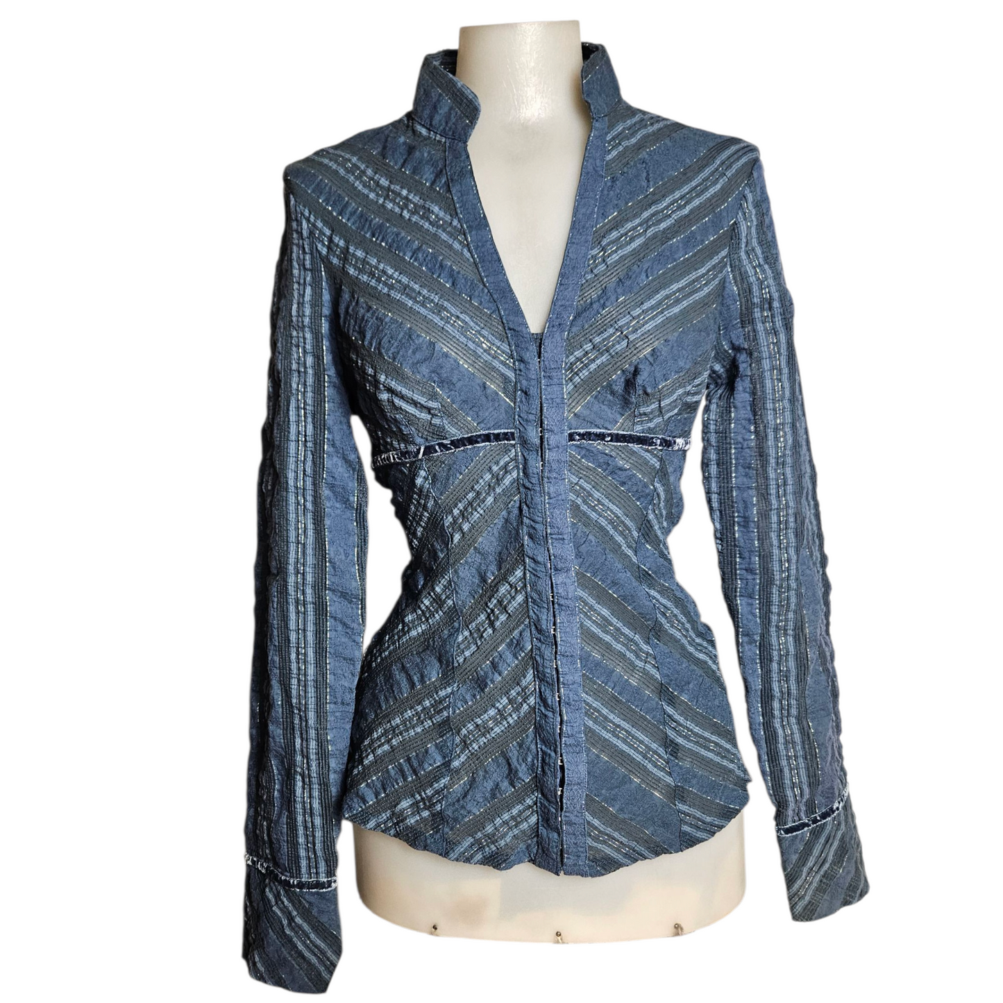 Chemise rayée fermeture agrafes