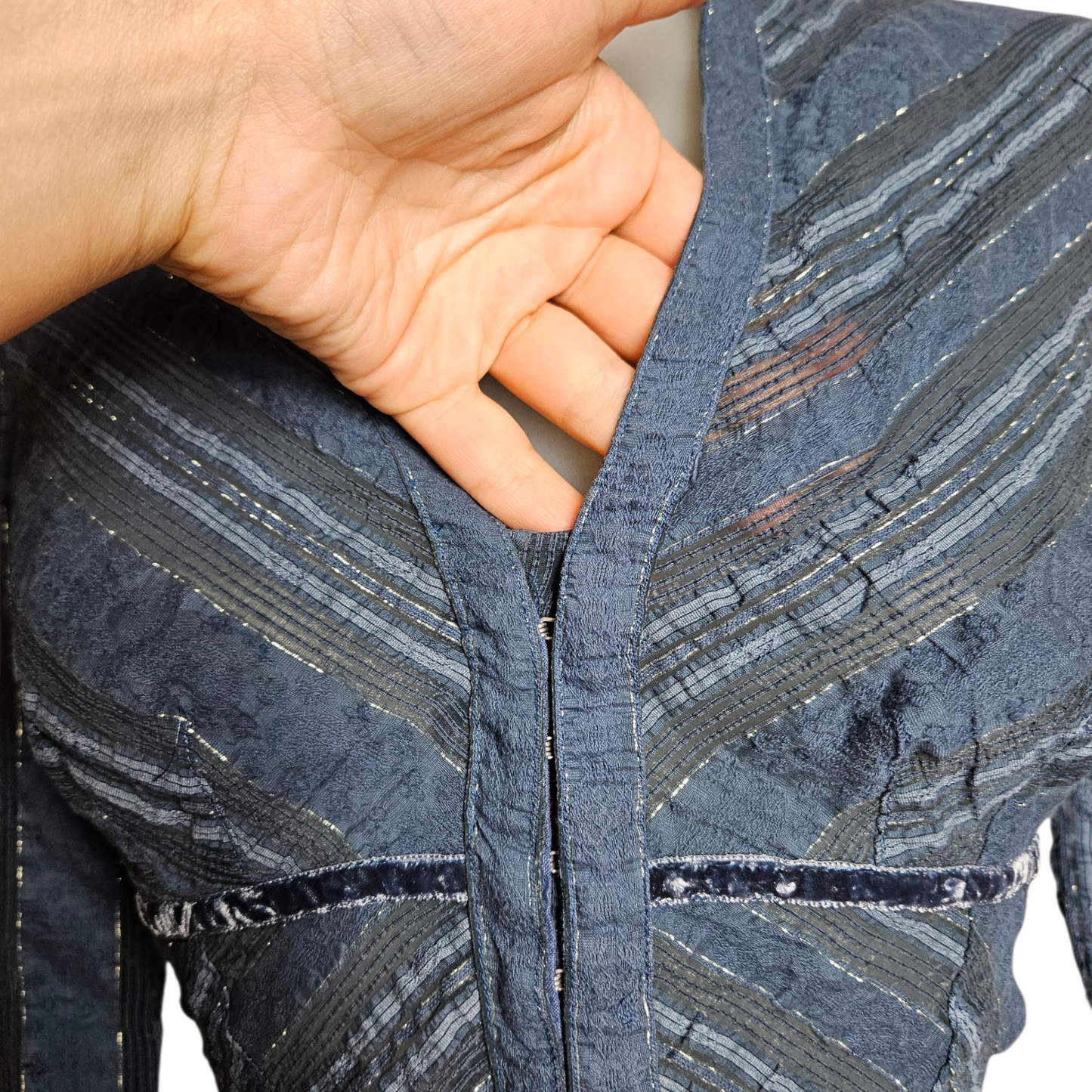 Chemise rayée fermeture agrafes