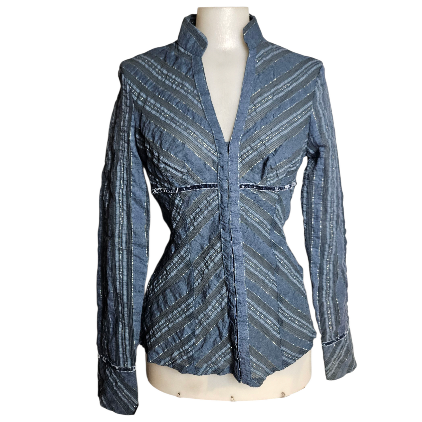 Chemise rayée fermeture agrafes
