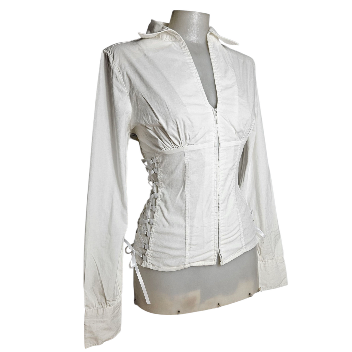 Chemise fermeture zip détail laçage