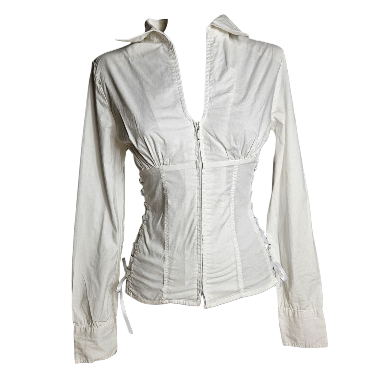 Chemise fermeture zip détail laçage