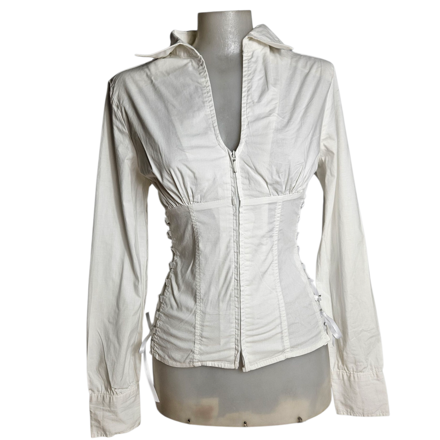 Chemise fermeture zip détail laçage