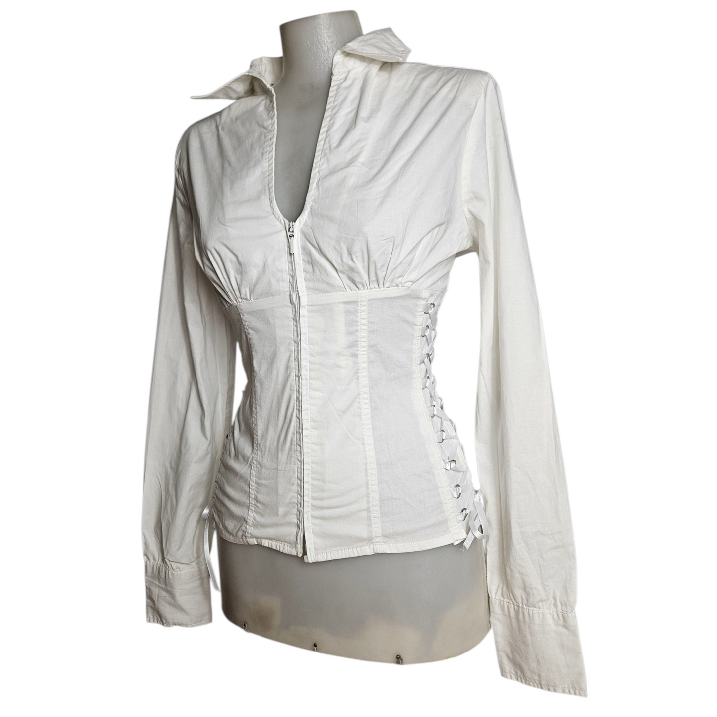 Chemise fermeture zip détail laçage