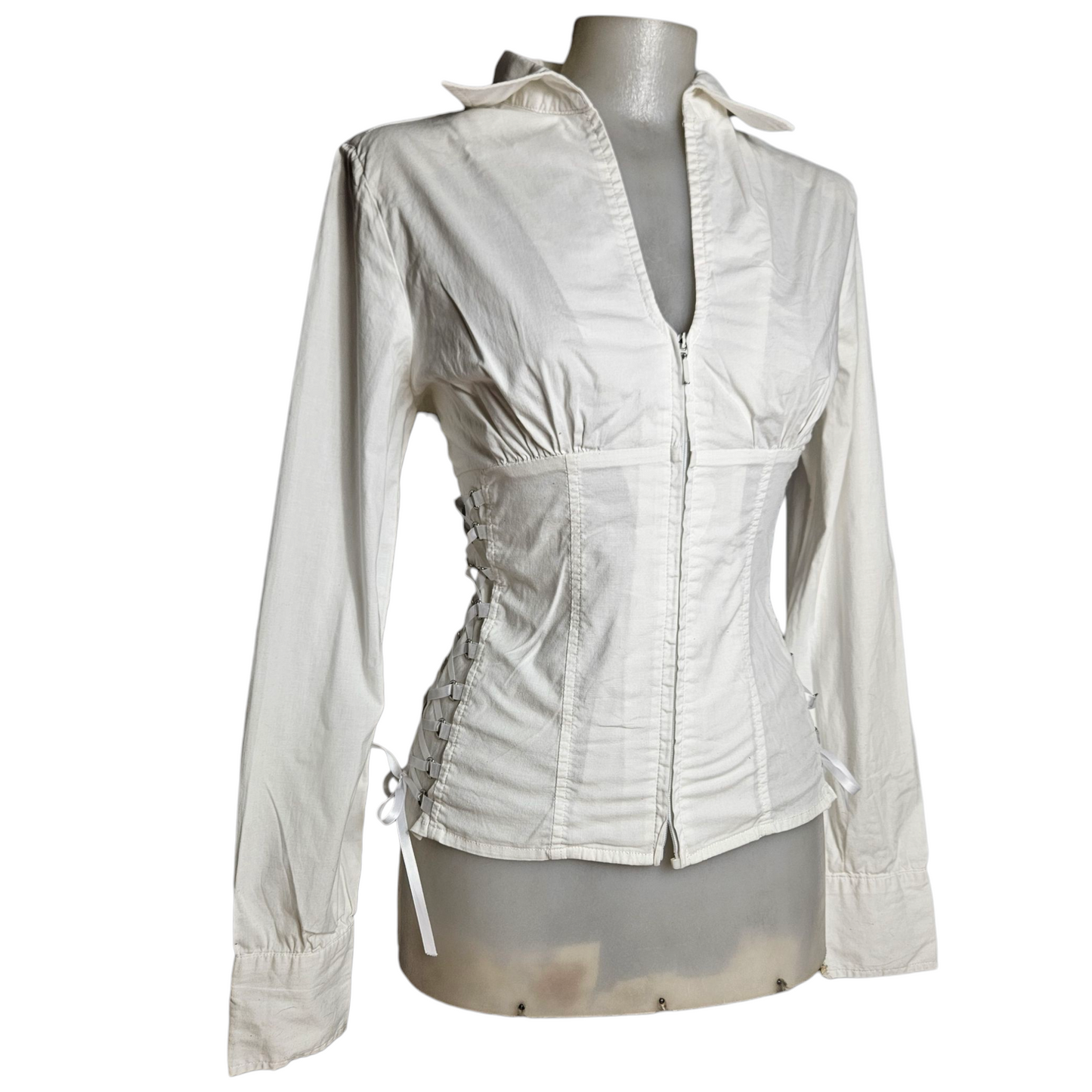 Chemise fermeture zip détail laçage