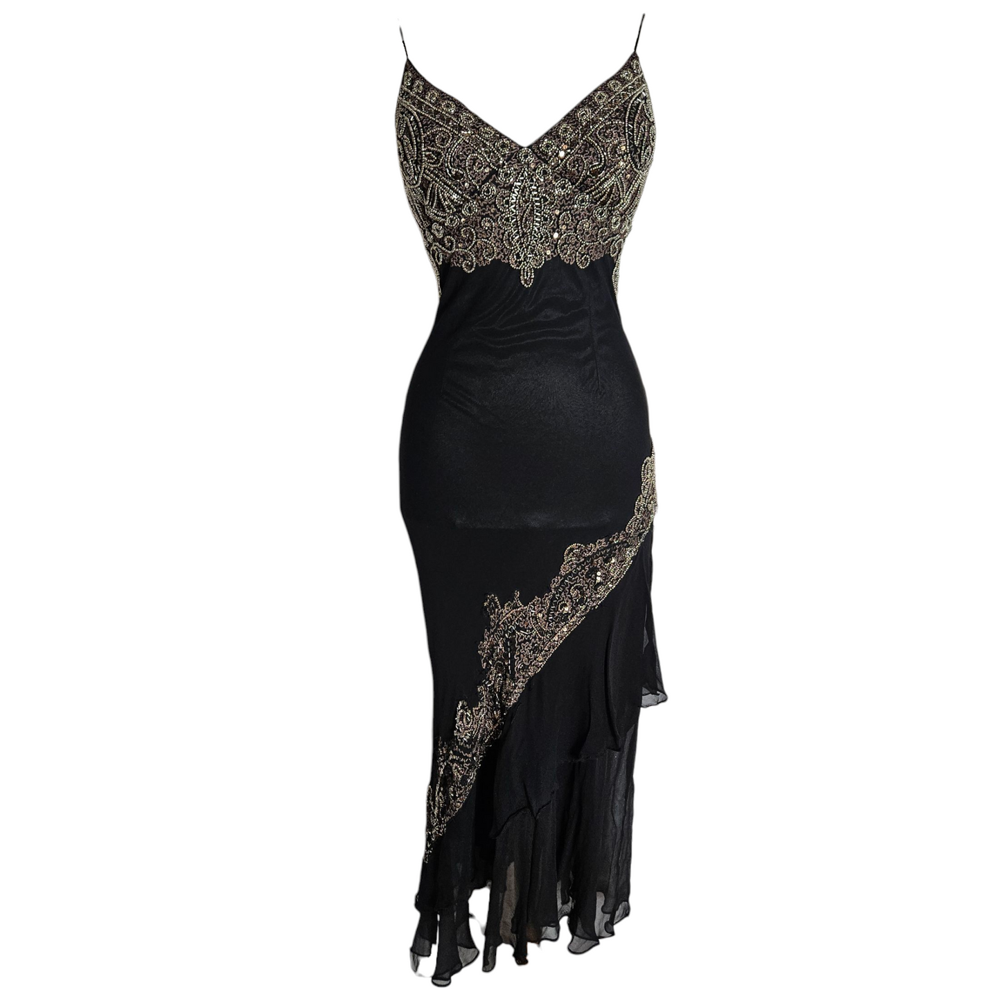 Robe en voile brodé de perles