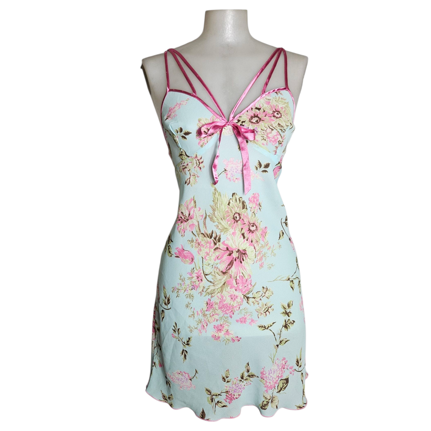 Robe en voile fleurie bleue