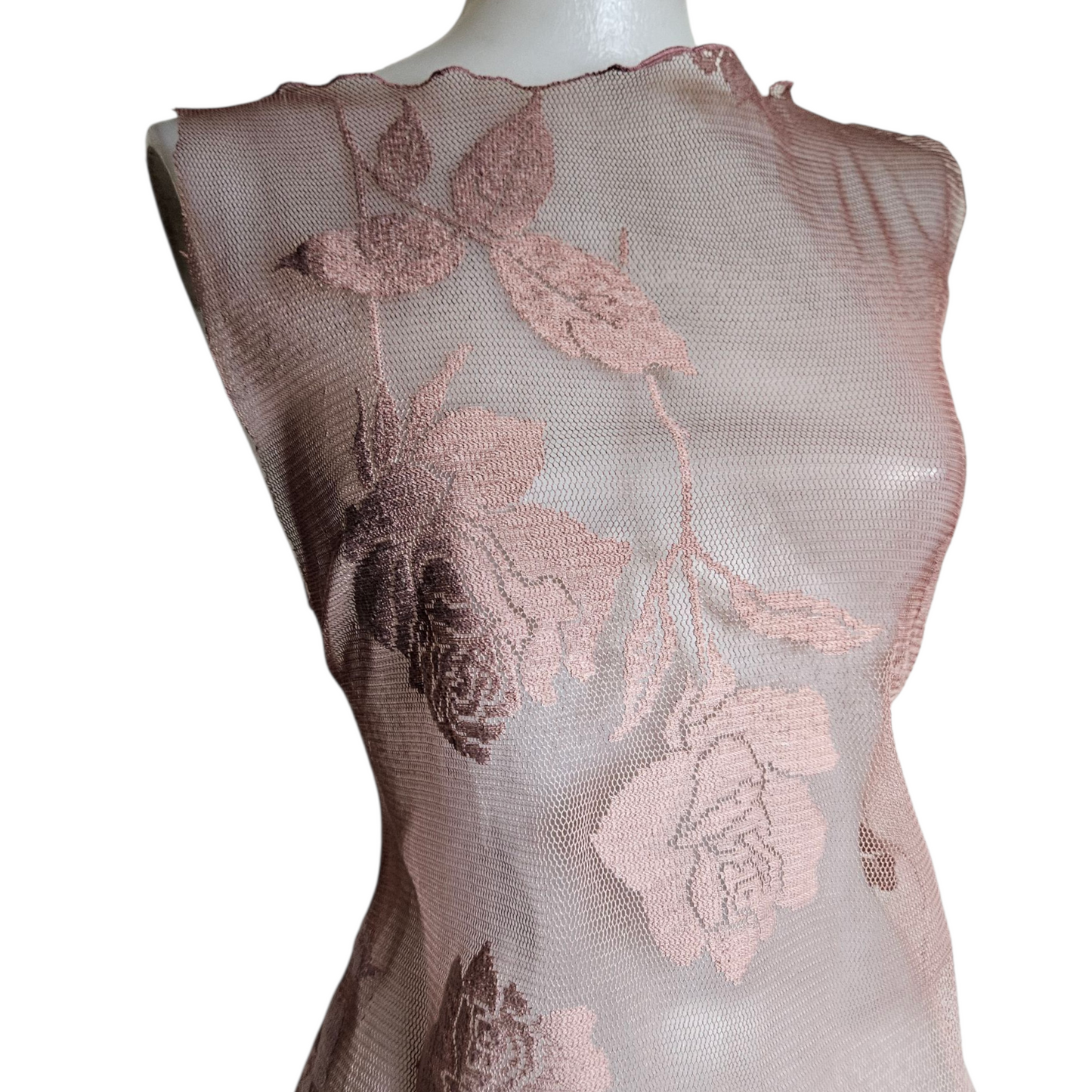 Haut en résille à motif floral