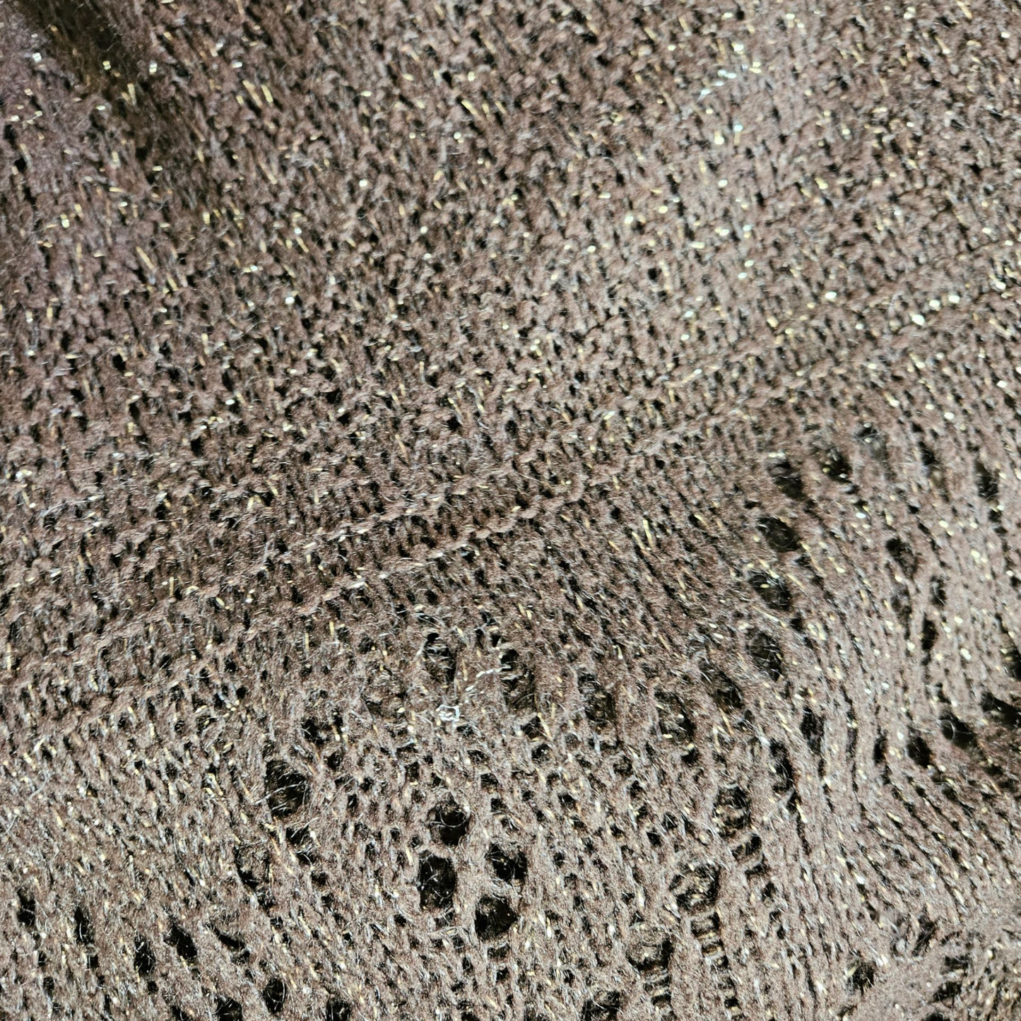 Brown crochet dress with low cut