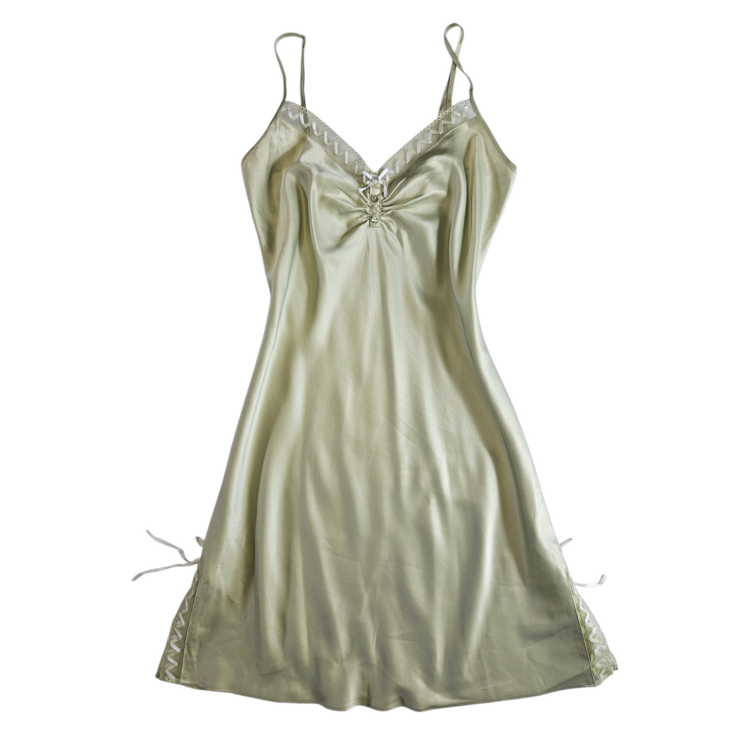 Robe satinée sauge