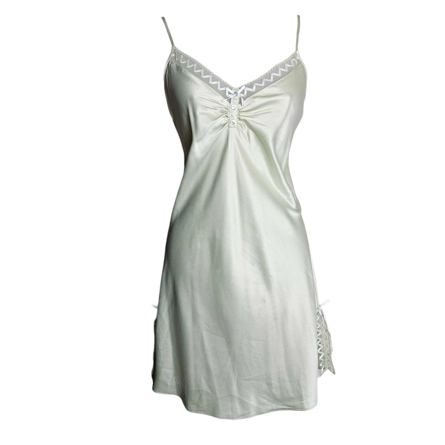 Robe satinée sauge