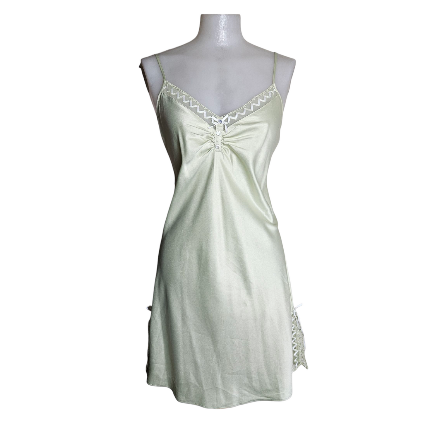 Robe satinée sauge