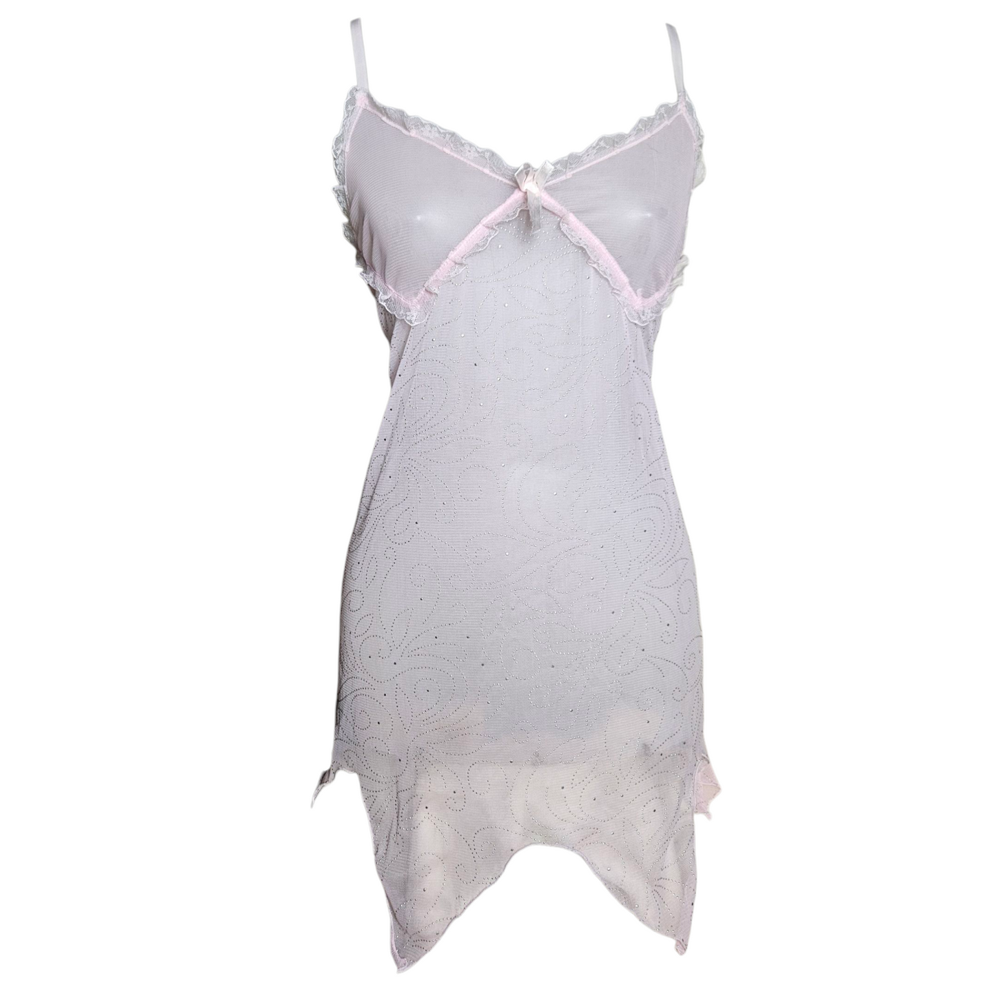 Haut en voile rose détails strass