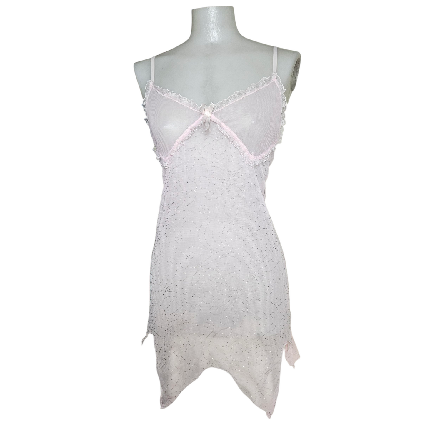 Haut en voile rose détails strass
