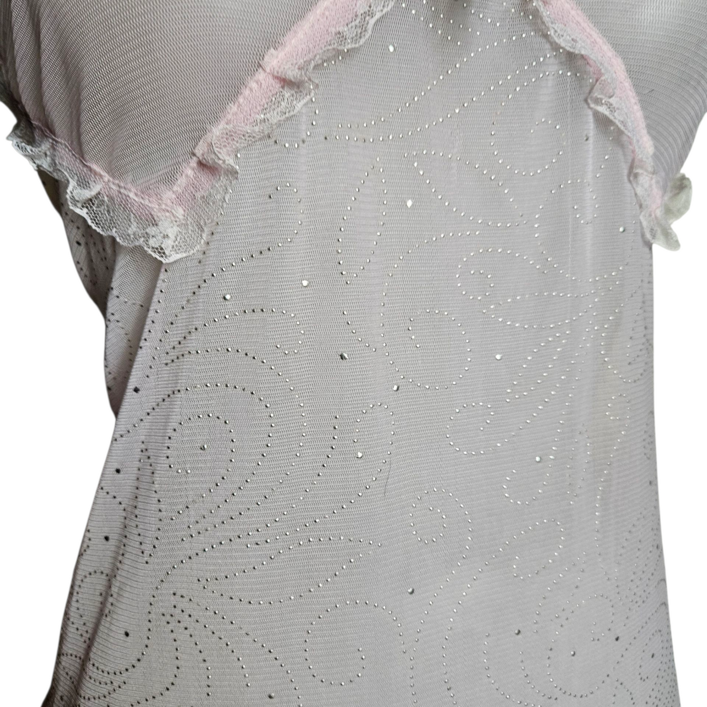 Haut en voile rose détails strass