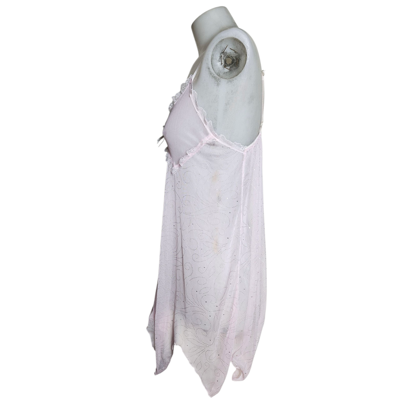 Haut en voile rose détails strass