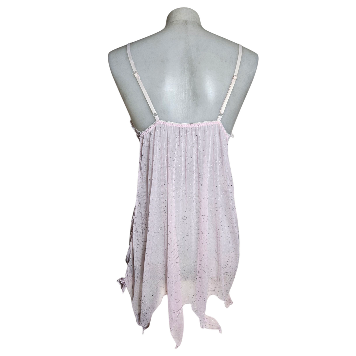 Haut en voile rose détails strass