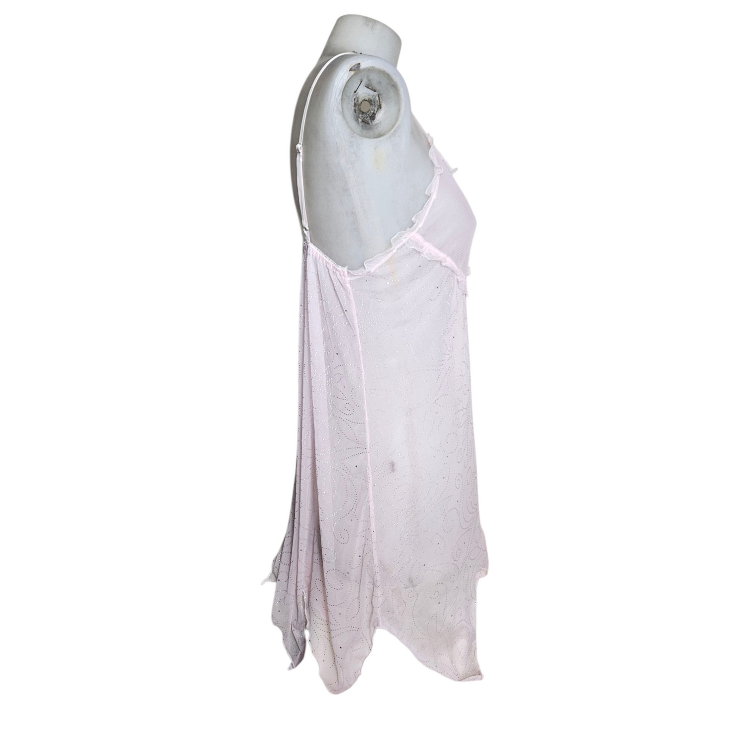 Haut en voile rose détails strass