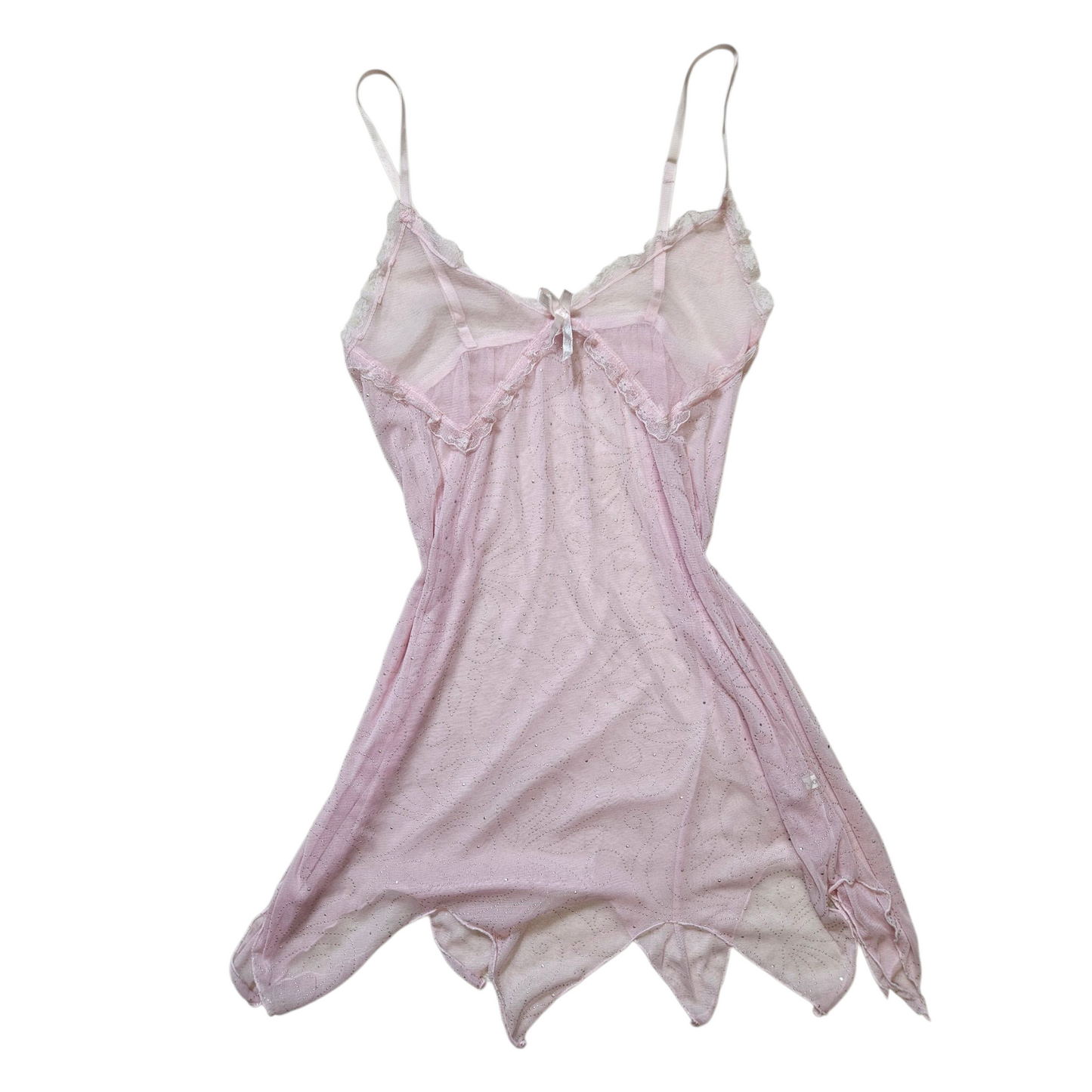 Haut en voile rose détails strass