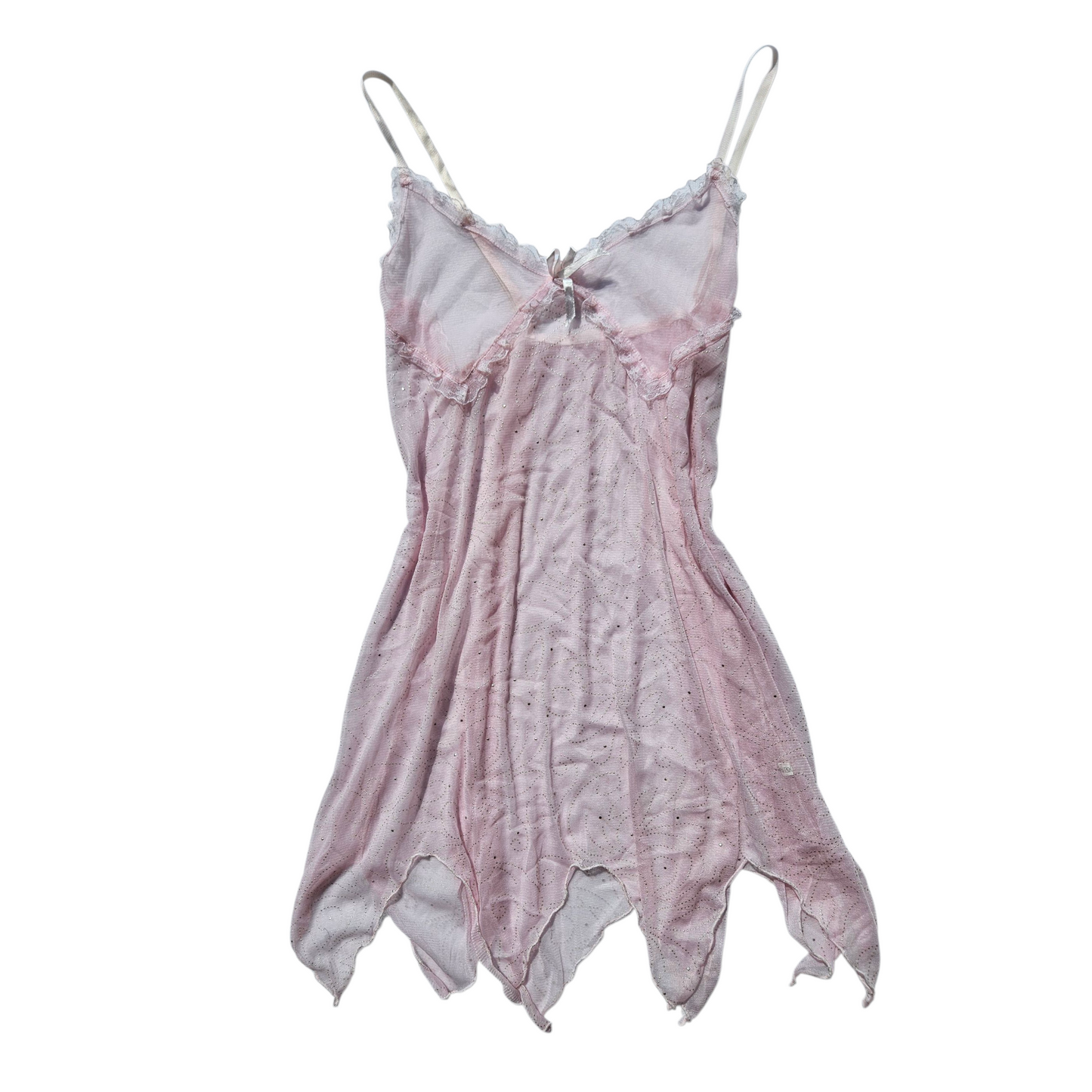 Haut en voile rose détails strass