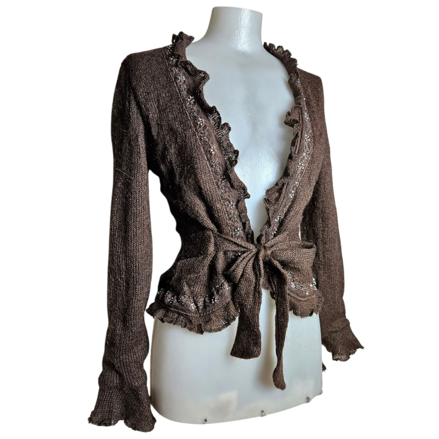 Wool cardigan with embroidered details
