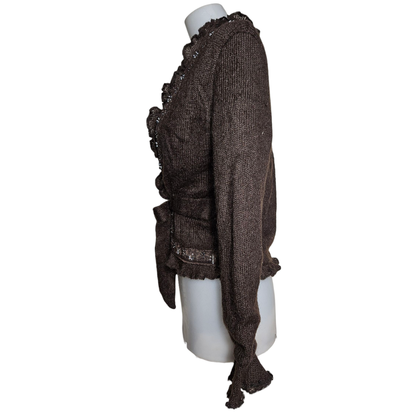 Wool cardigan with embroidered details