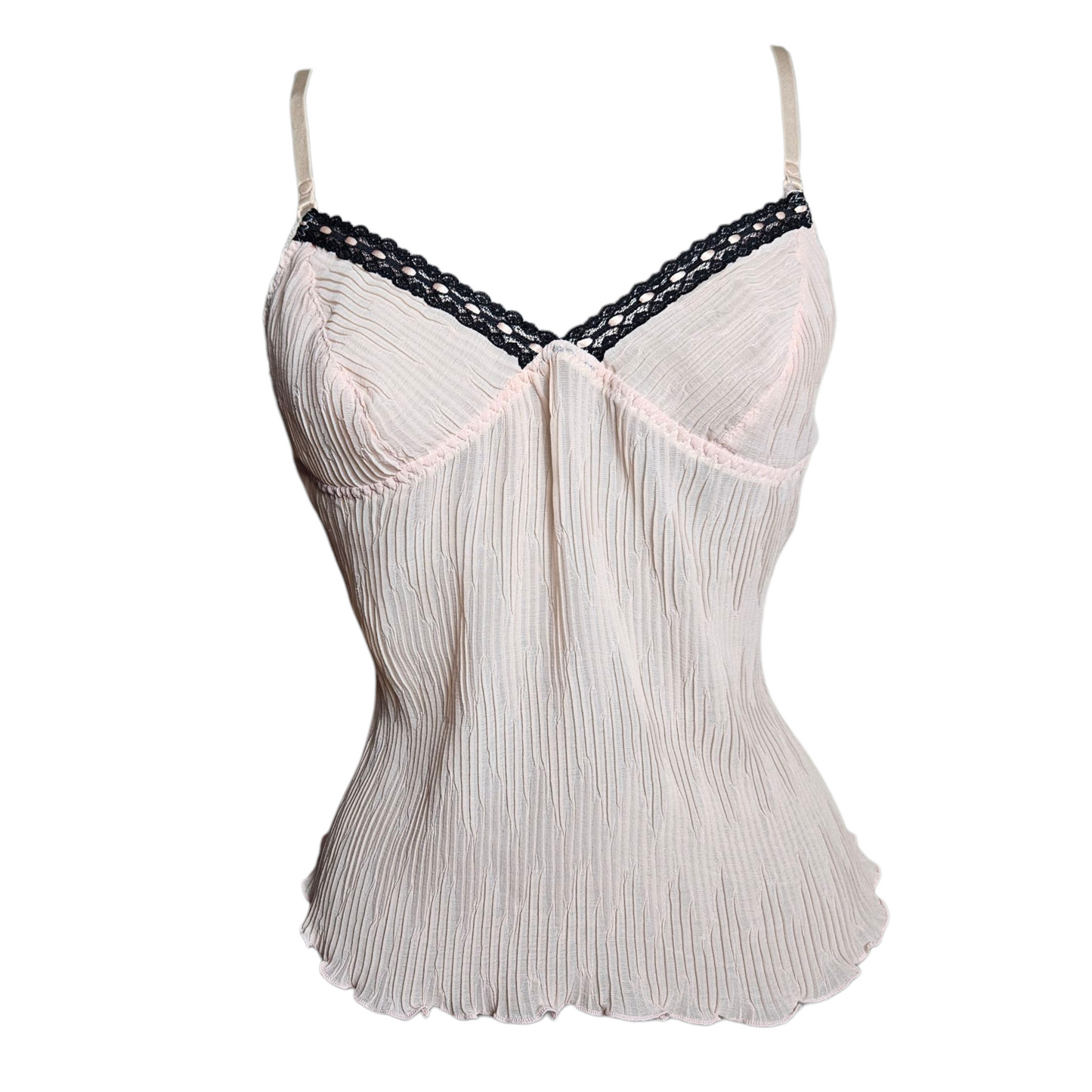 Haut en voile rose poudré