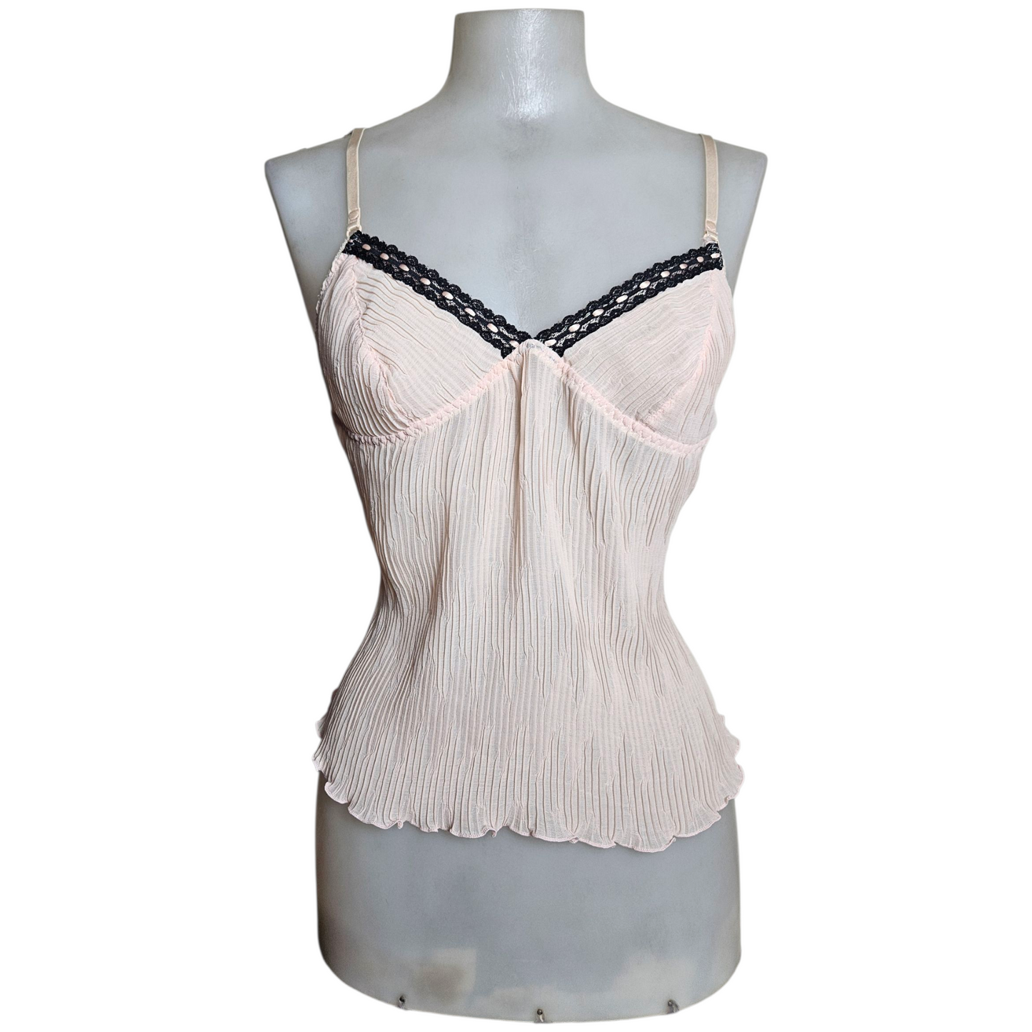 Haut en voile rose poudré