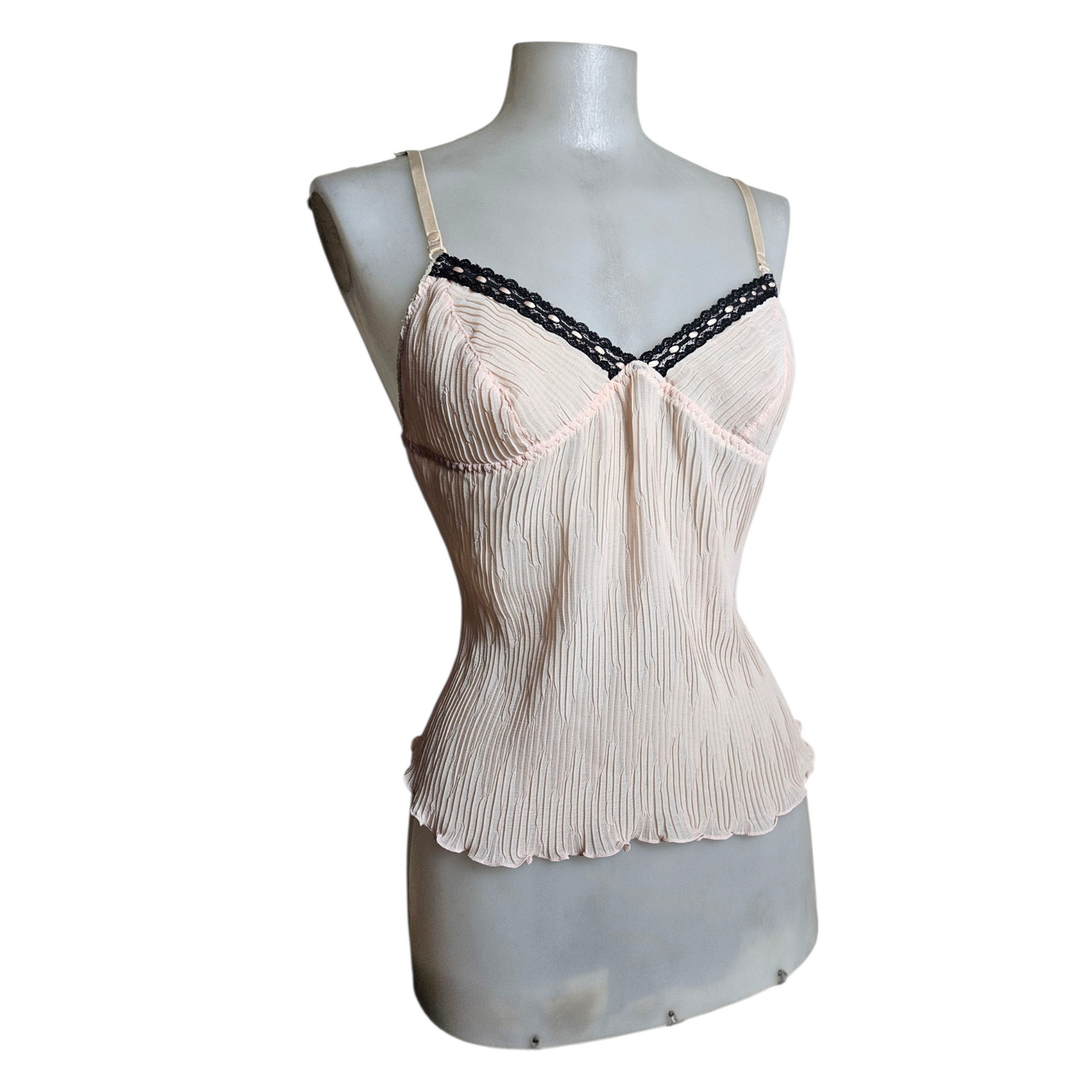 Haut en voile rose poudré