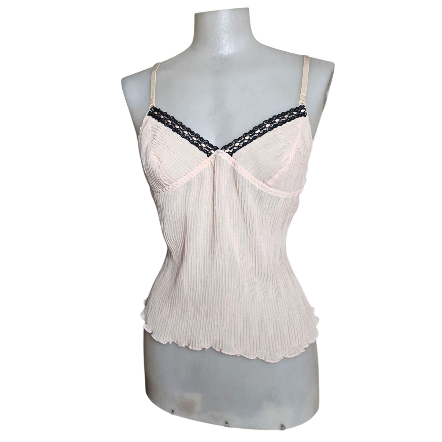 Haut en voile rose poudré
