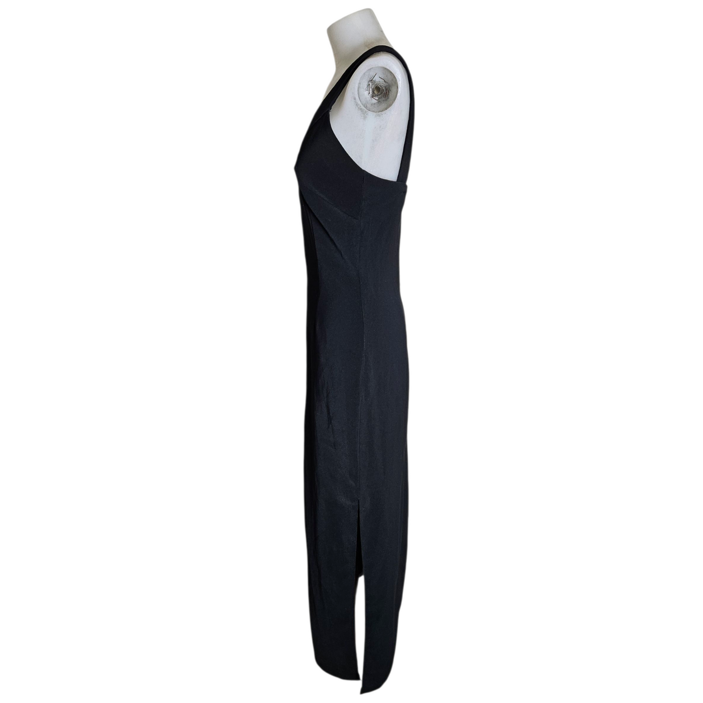 Black maxi dress with V-neck