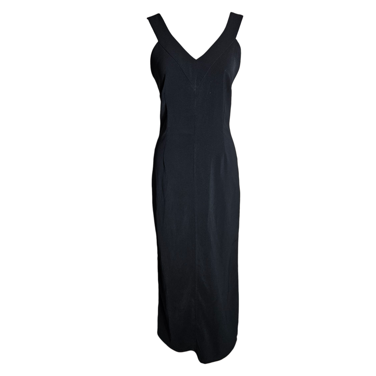 Black maxi dress with V-neck