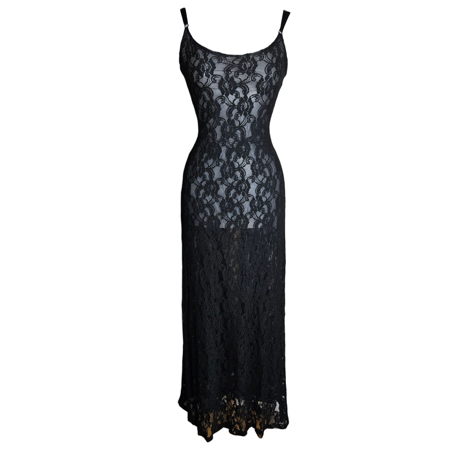 Maxi dress in veil and lace