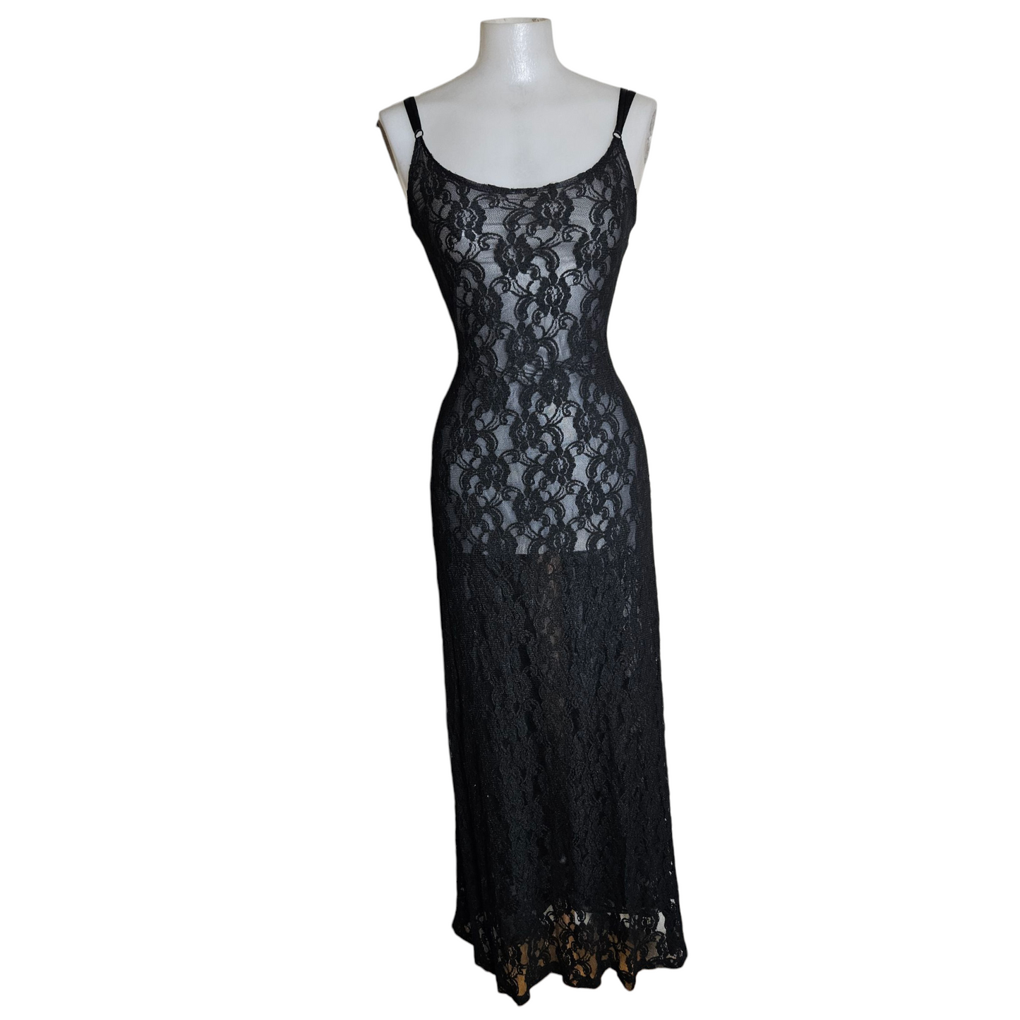 Maxi dress in veil and lace