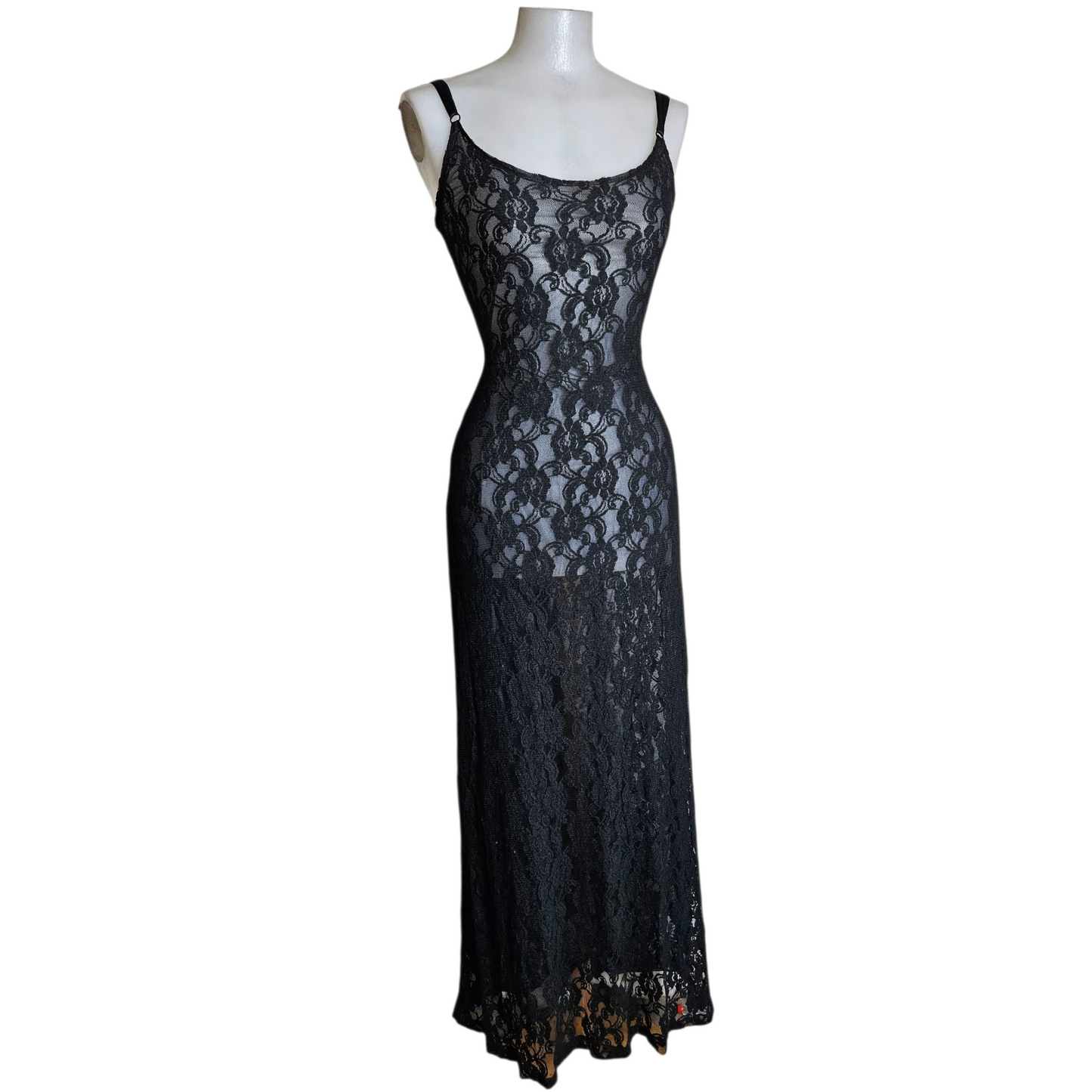 Maxi dress in veil and lace