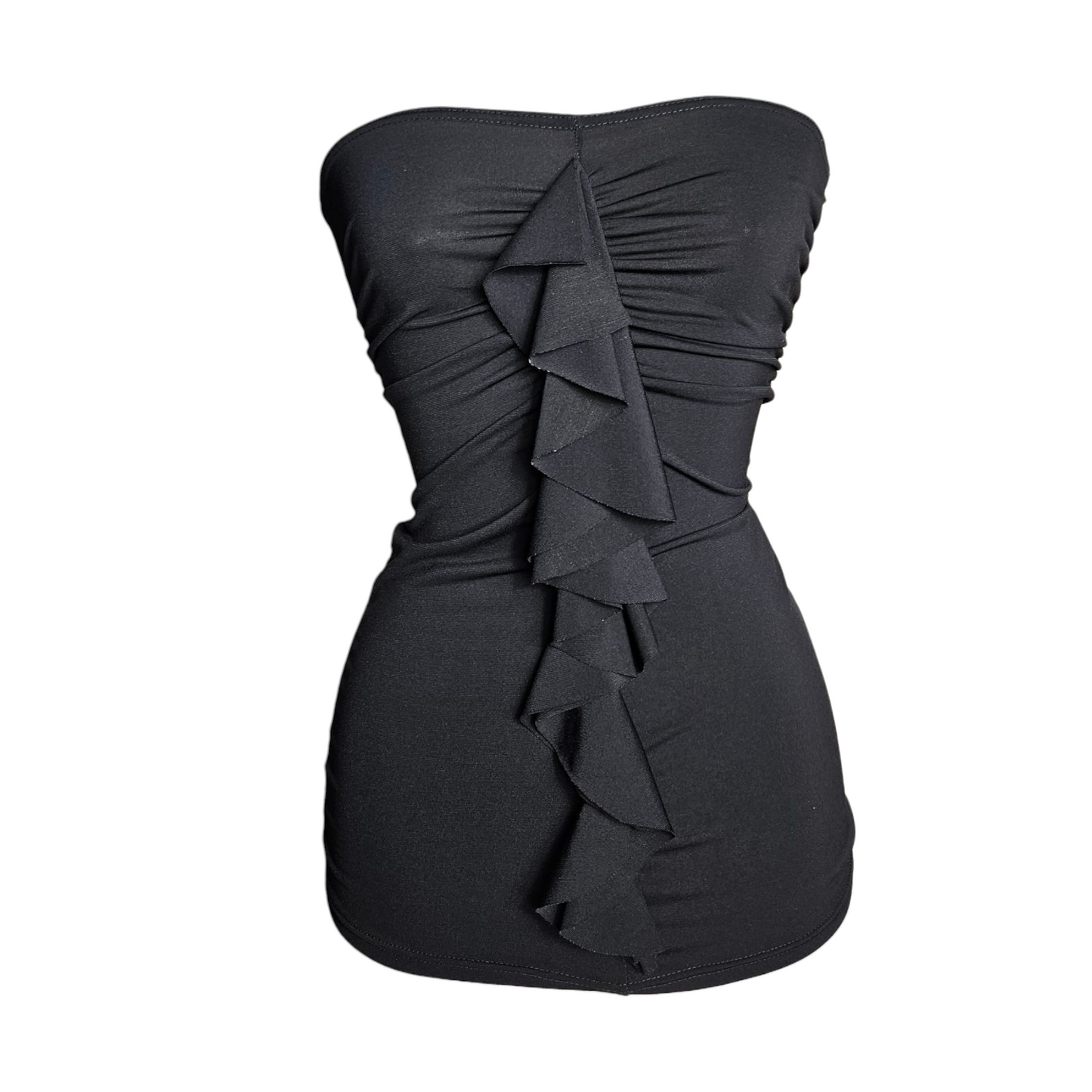 Haut strapless à volants