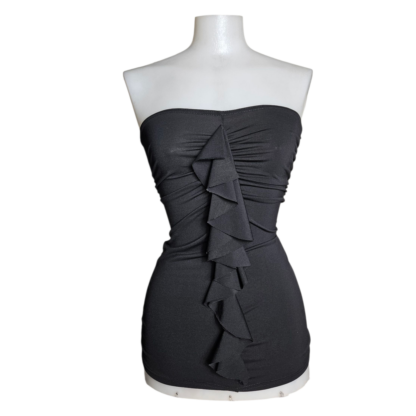Haut strapless à volants