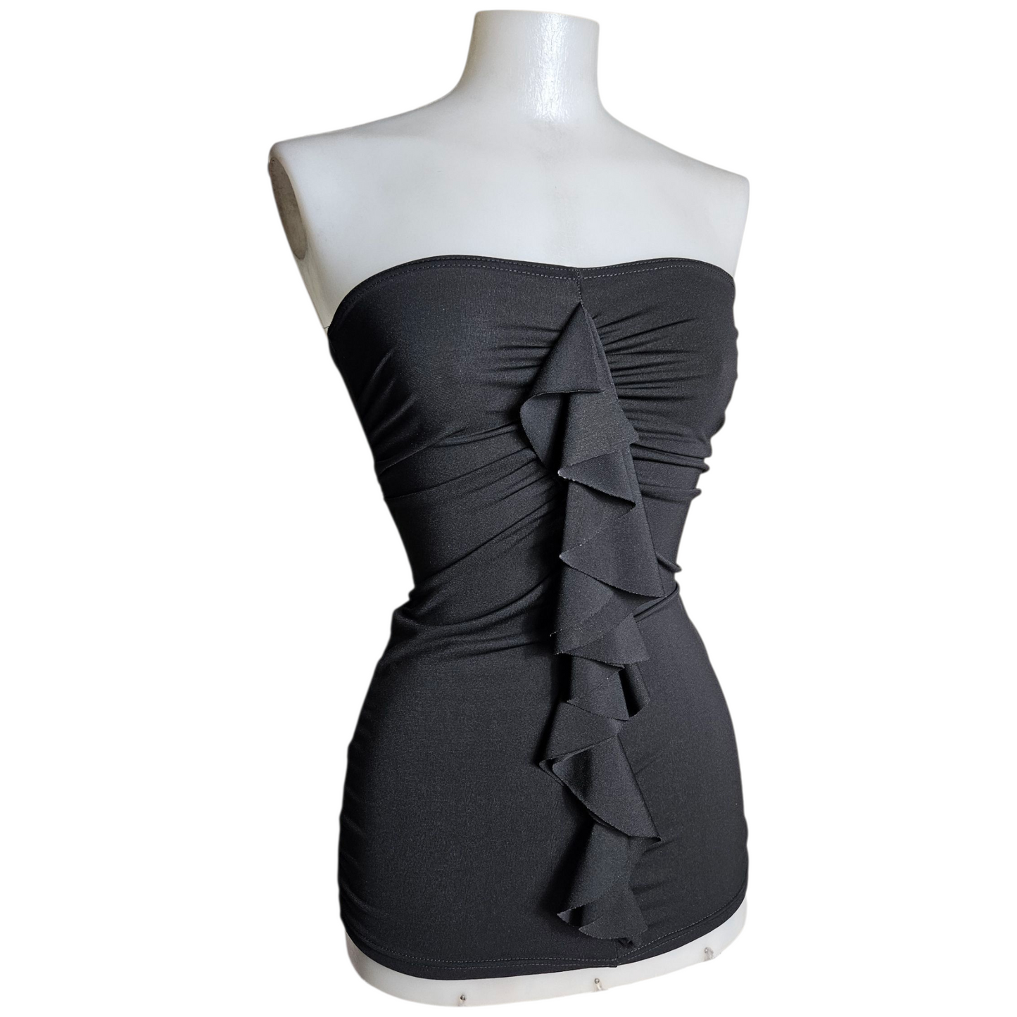 Haut strapless à volants